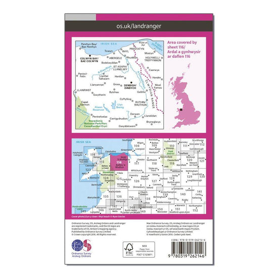 OS Landranger 116 Denbigh & Colwyn Bay Map