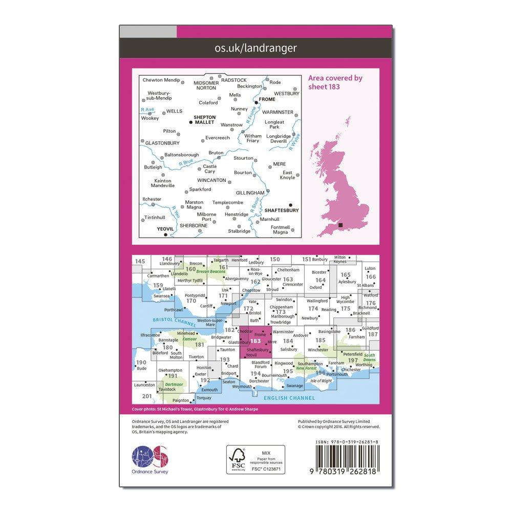 Landranger 183 Yeovil & Frome Map With Digital Version
