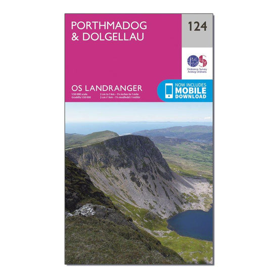 OS Landranger 124 Porthmadog & Dolgellau Map