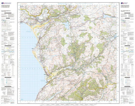 OS Landranger 124 Porthmadog & Dolgellau Map