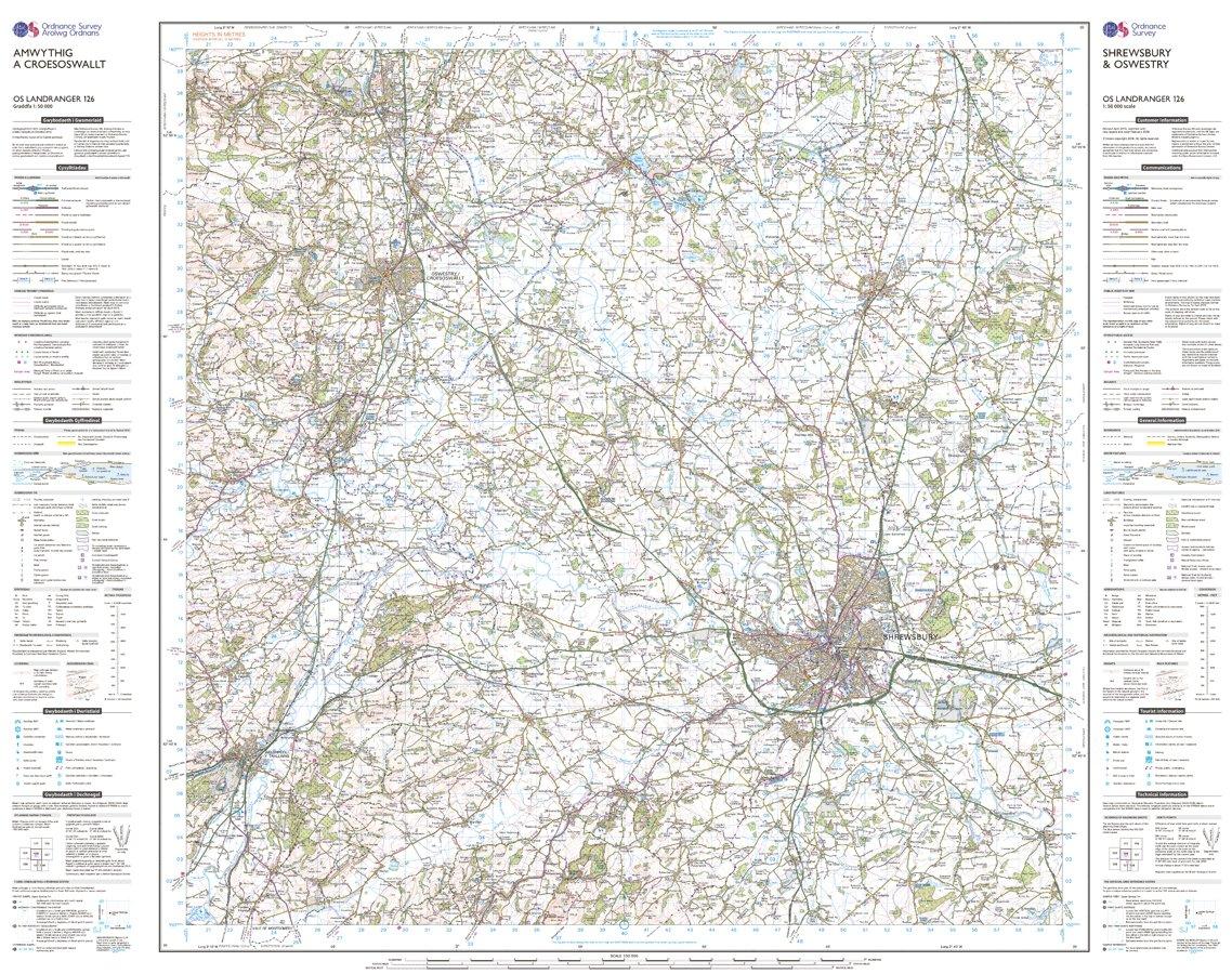 Landranger 126 Shrewsbury & Oswestry Map With Digital Version