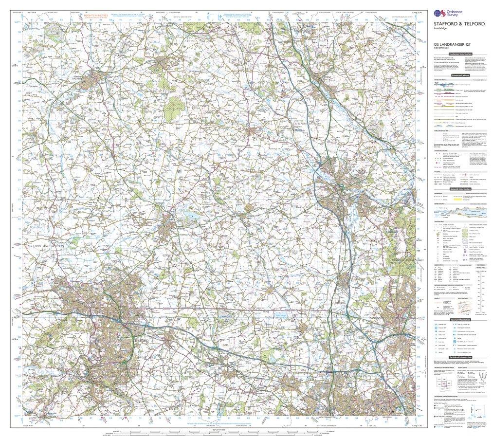 Landranger 127 Stafford & Telford, Ironbridge Map With Digital Version