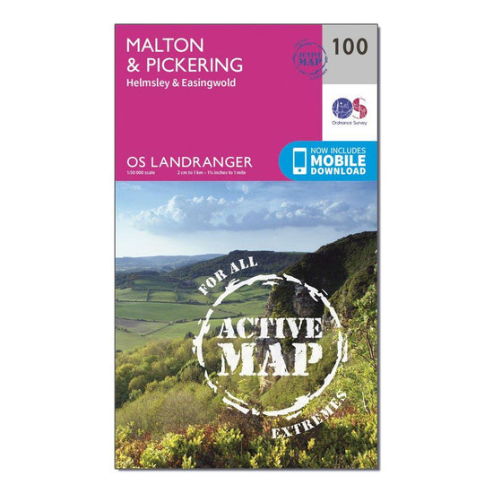 Landranger Active 100 Malton & Pickering, Helmsley & Easingwold Map With Digital Version