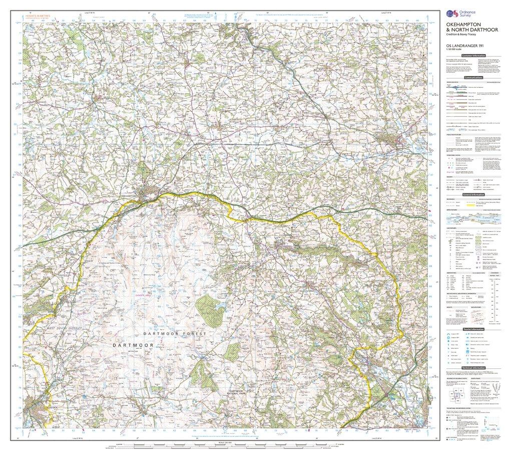 Landranger Active 191 Okehampton & North Dartmoor Map With Digital Version