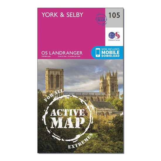 Landranger Active 105 York & Selby Map With Digital Version