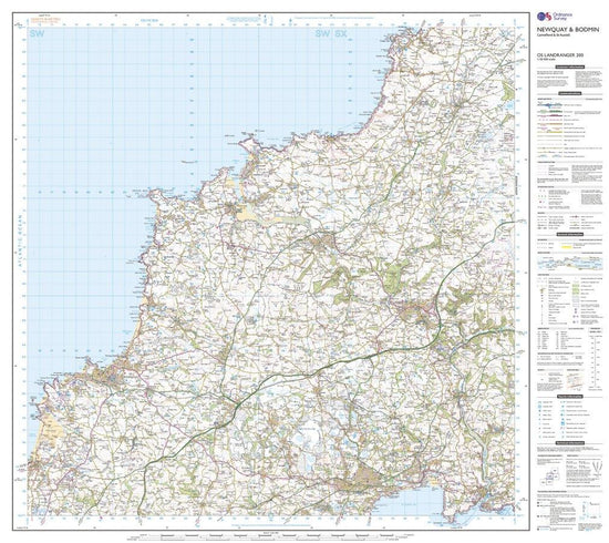 Landranger 200 Newquay & Bodmin, Camelford & St Austell Map With Digital Version