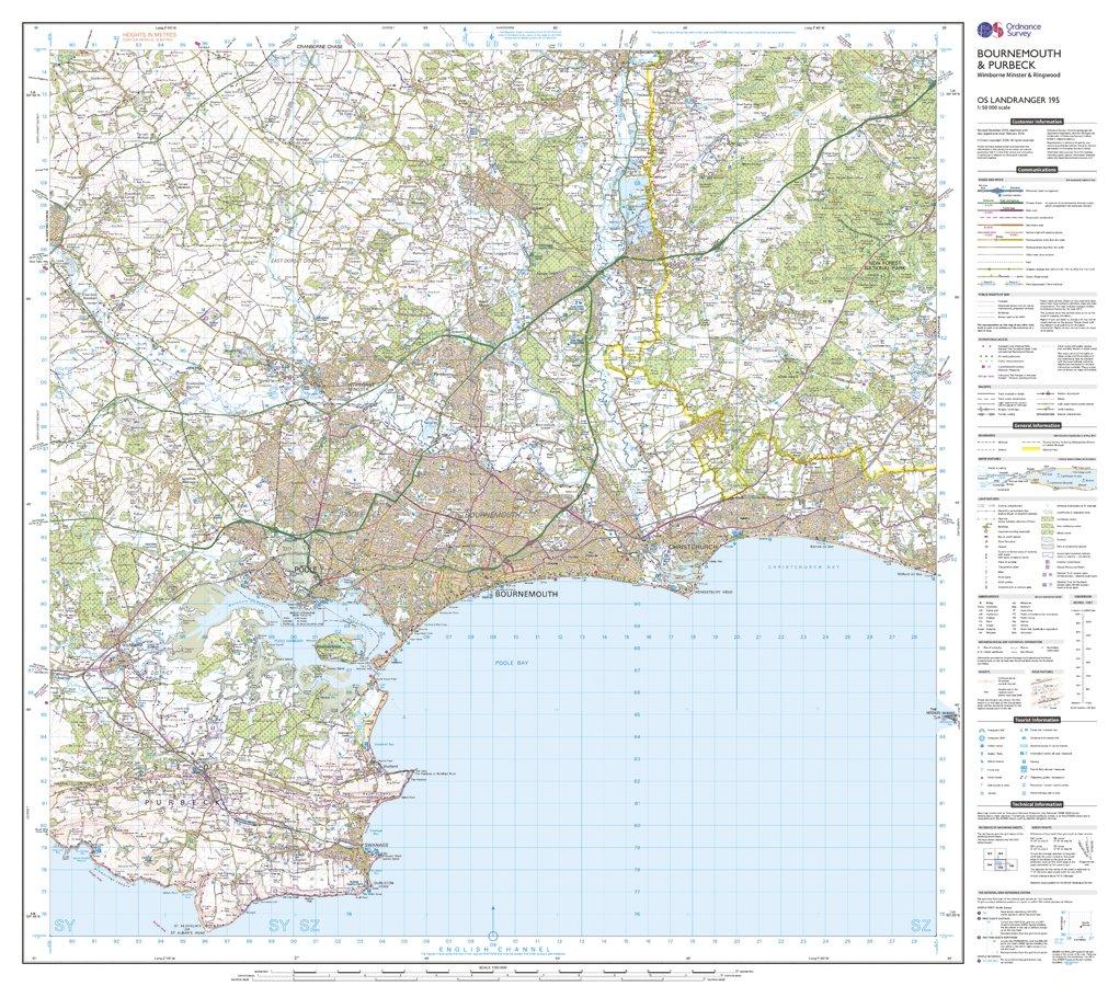 Landranger Active 195 Bournemouth & Purbeck, Wimborne Minster & Ringwood Map With Digital Version