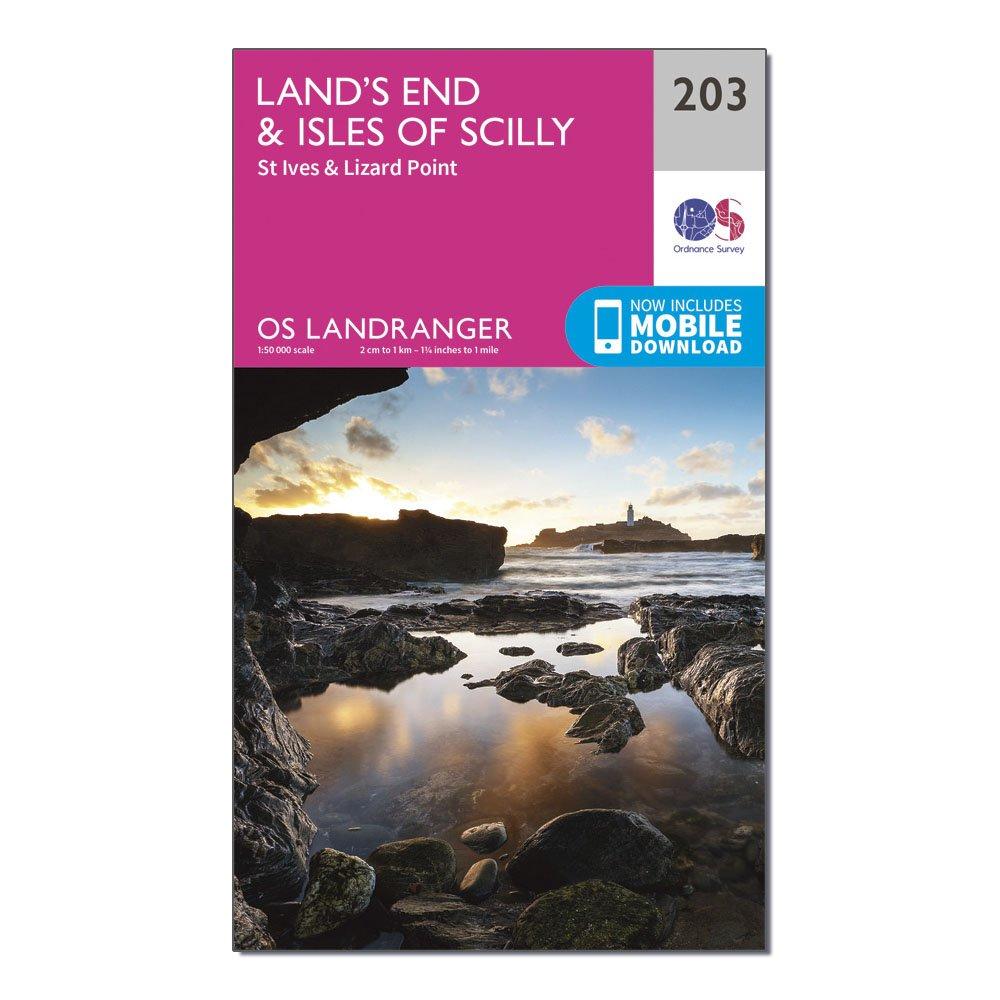 Landranger 203 Land's End & Isles of Scilly, St Ives & Lizard Point Map With Digital Version