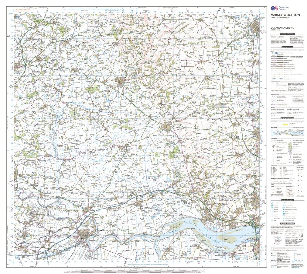 Landranger Active 106 Market Weighton, Goole & Stamford Bridge Map With Digital Version