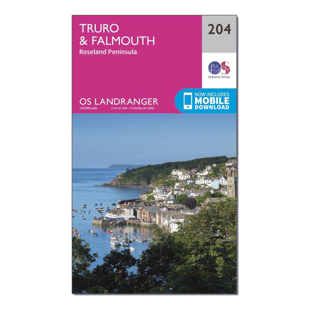 OS Landranger 204 Truro & Falmouth, Roseland Peninsula Map