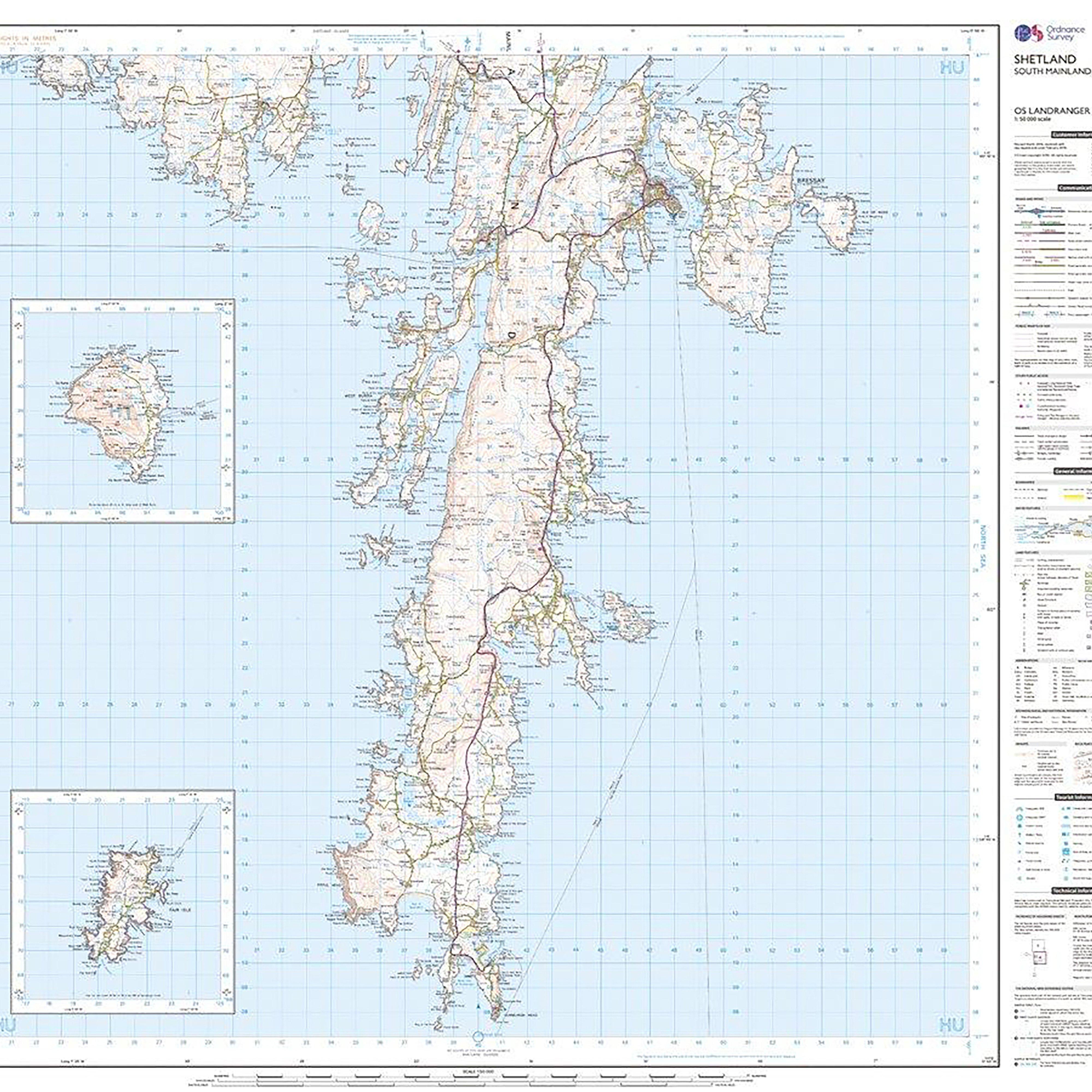 Landranger Active 4 Shetland  South Mainland Map With Digital Version