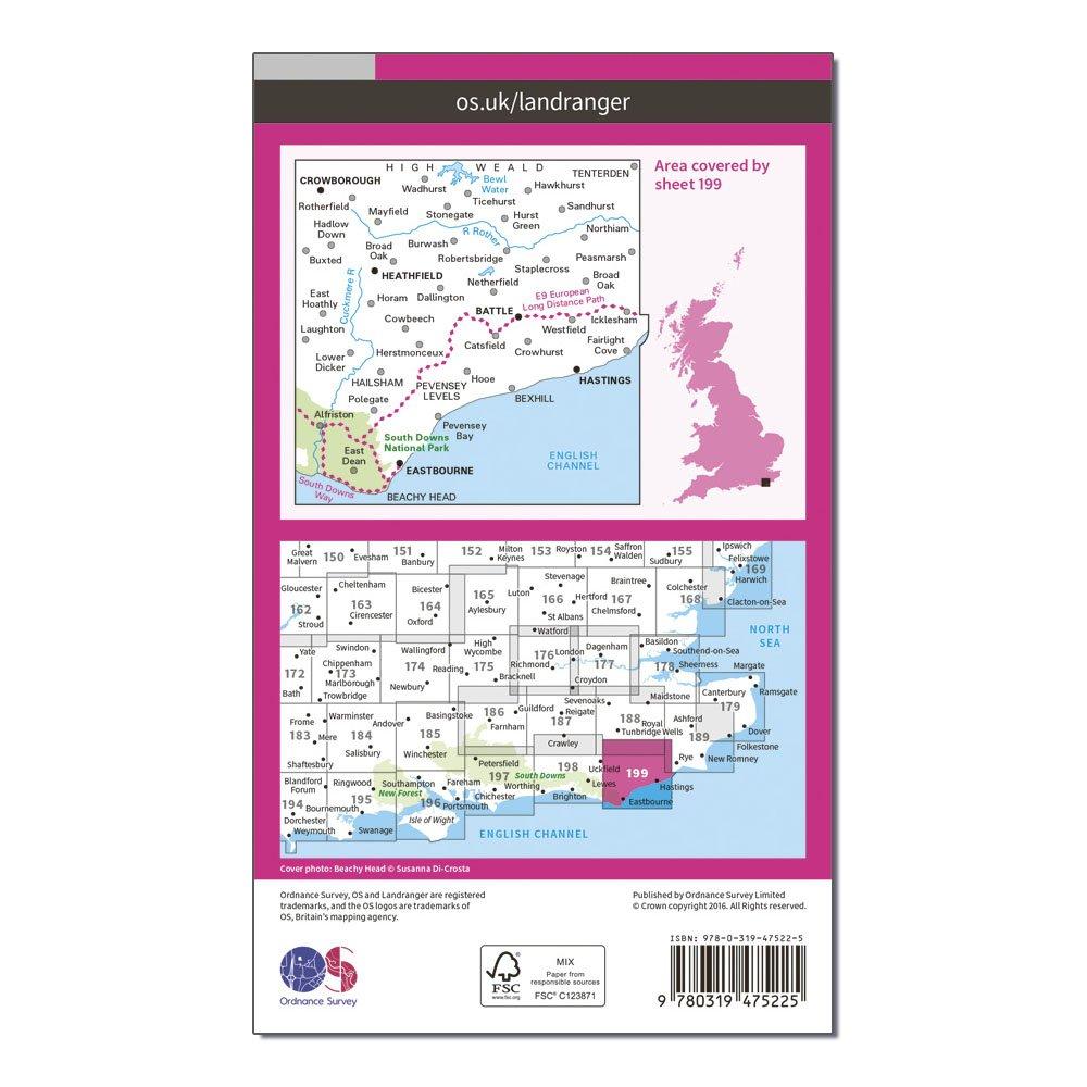 Landranger Active 199 Eastbourne & Hastings, Battle & Heathfield Map With Digital Version
