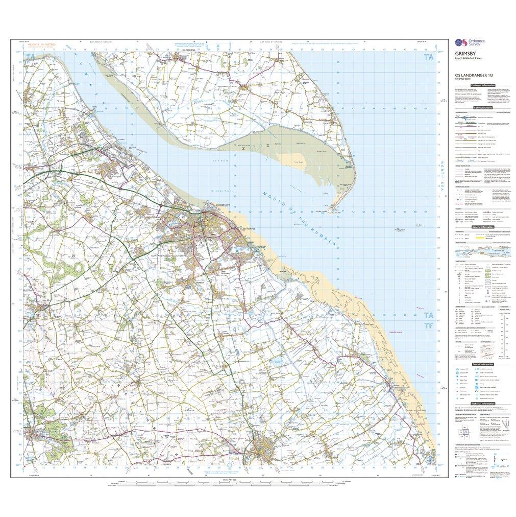 Landranger Active 113 Grimsby, Louth & Market Rasen Map With Digital Version