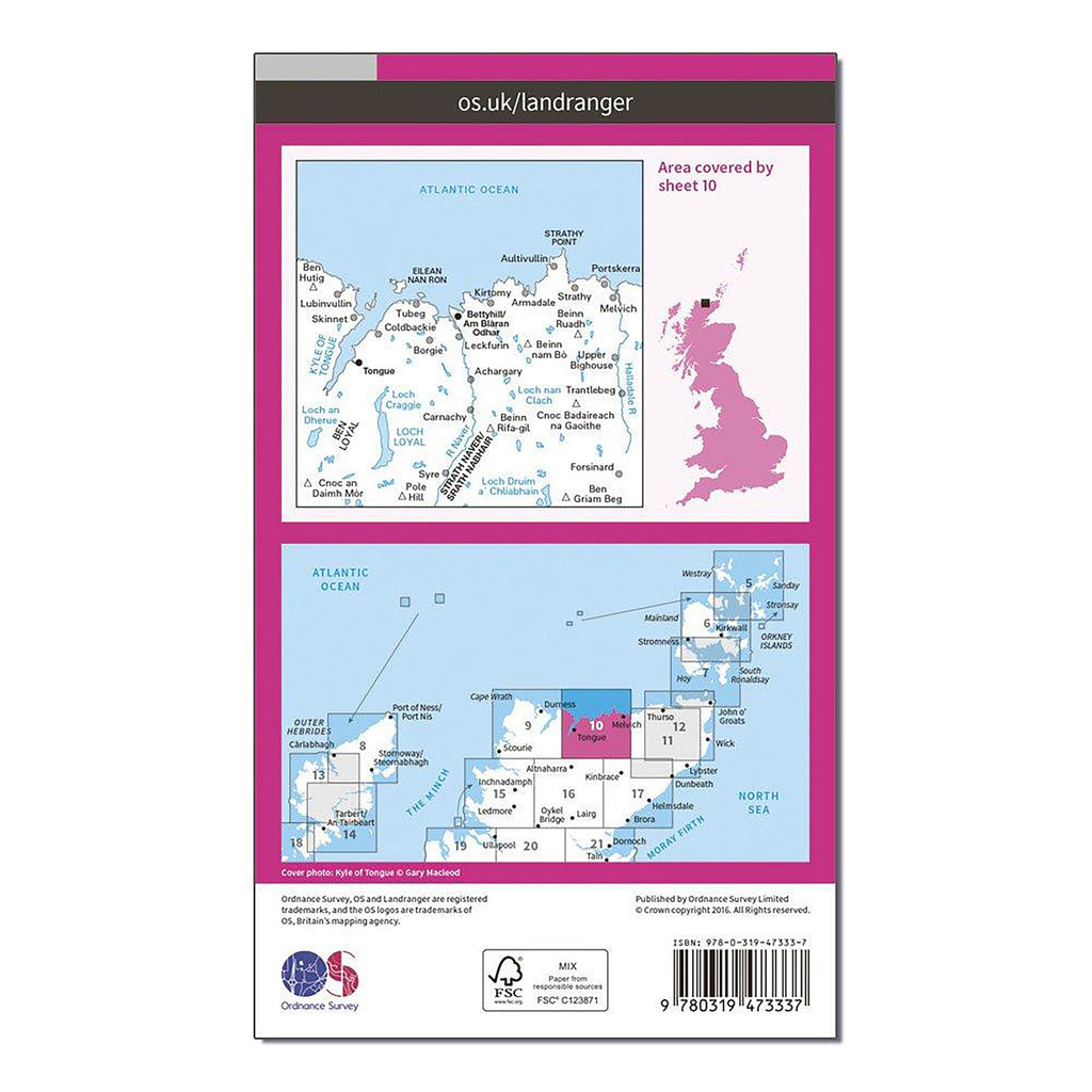 Landranger Active 10 Strathnaver, Bettyhill & Tongue Map With Digital Version