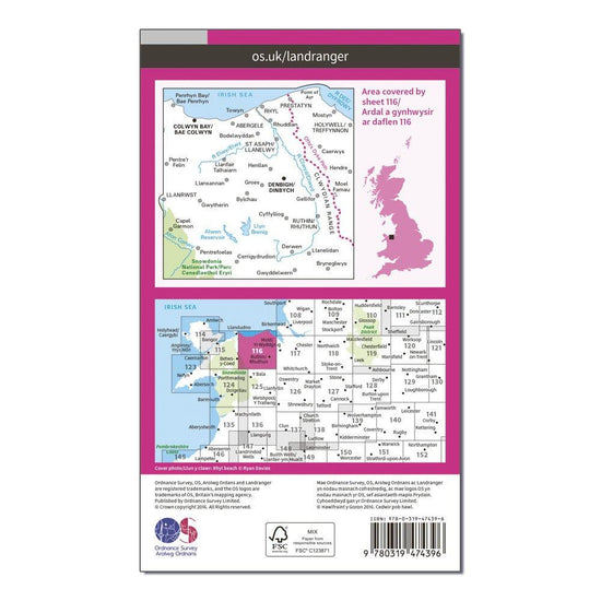 Landranger Active 116 Denbigh & Colwyn Bay Map With Digital Version