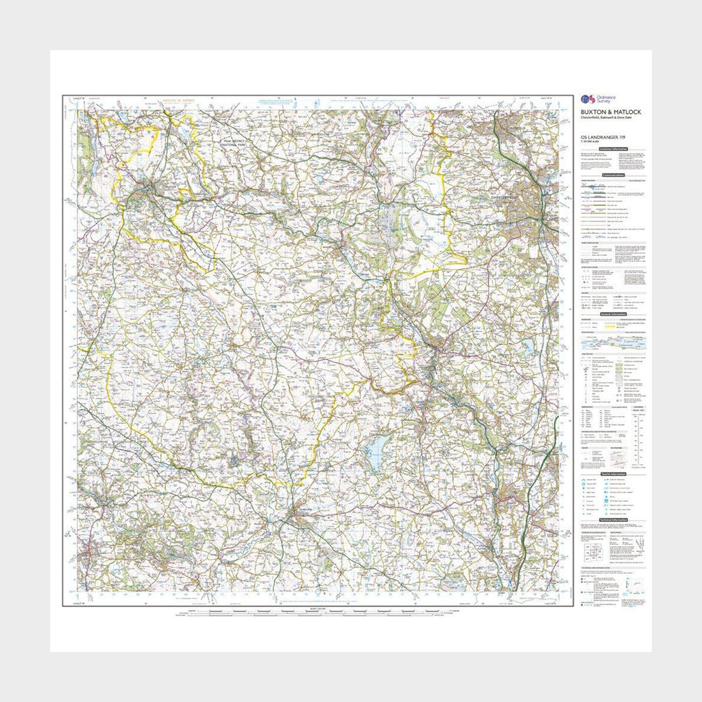 Landranger Active 119 Buxton & Matlock, Chesterfield, Bakewell & Dove Dale Map With Digital Version