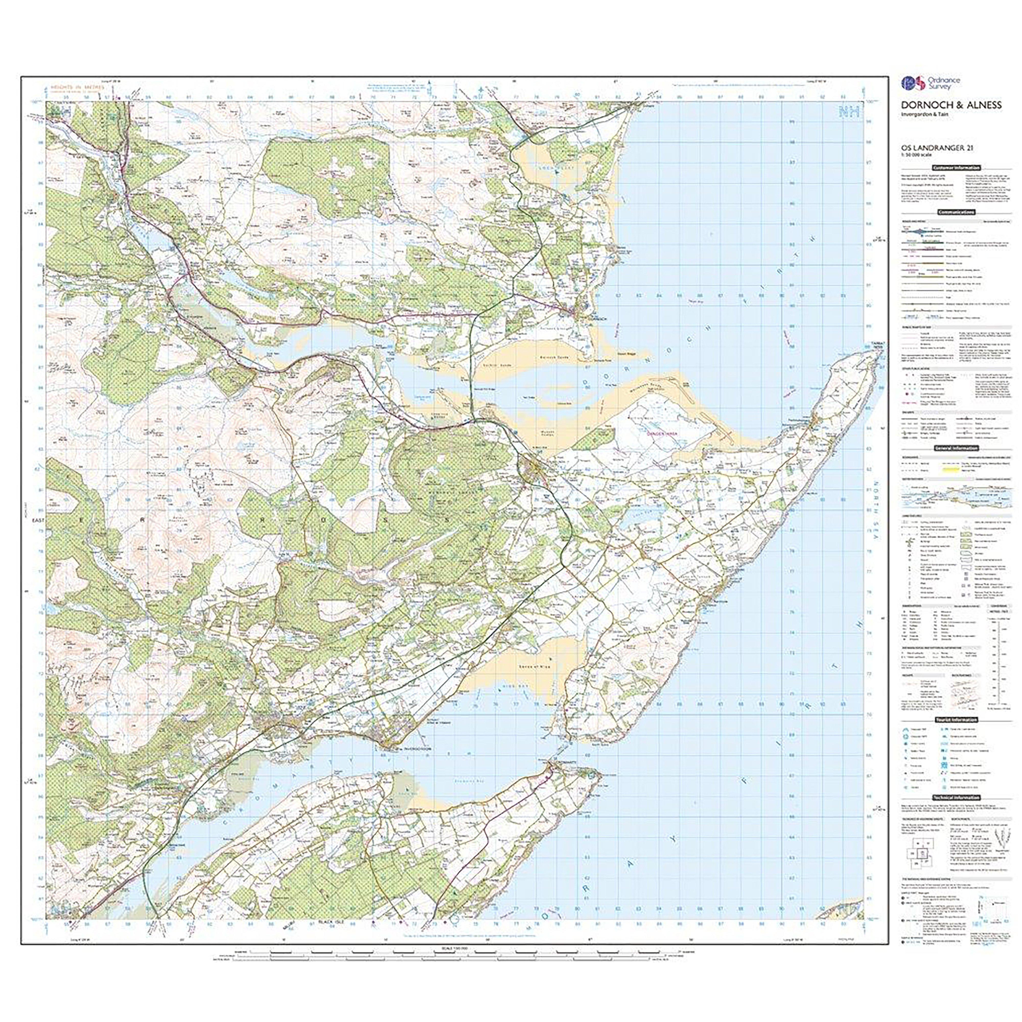 Landranger Active 21 Dornoch & Alness, Invergordon & Tain Map With Digital Version