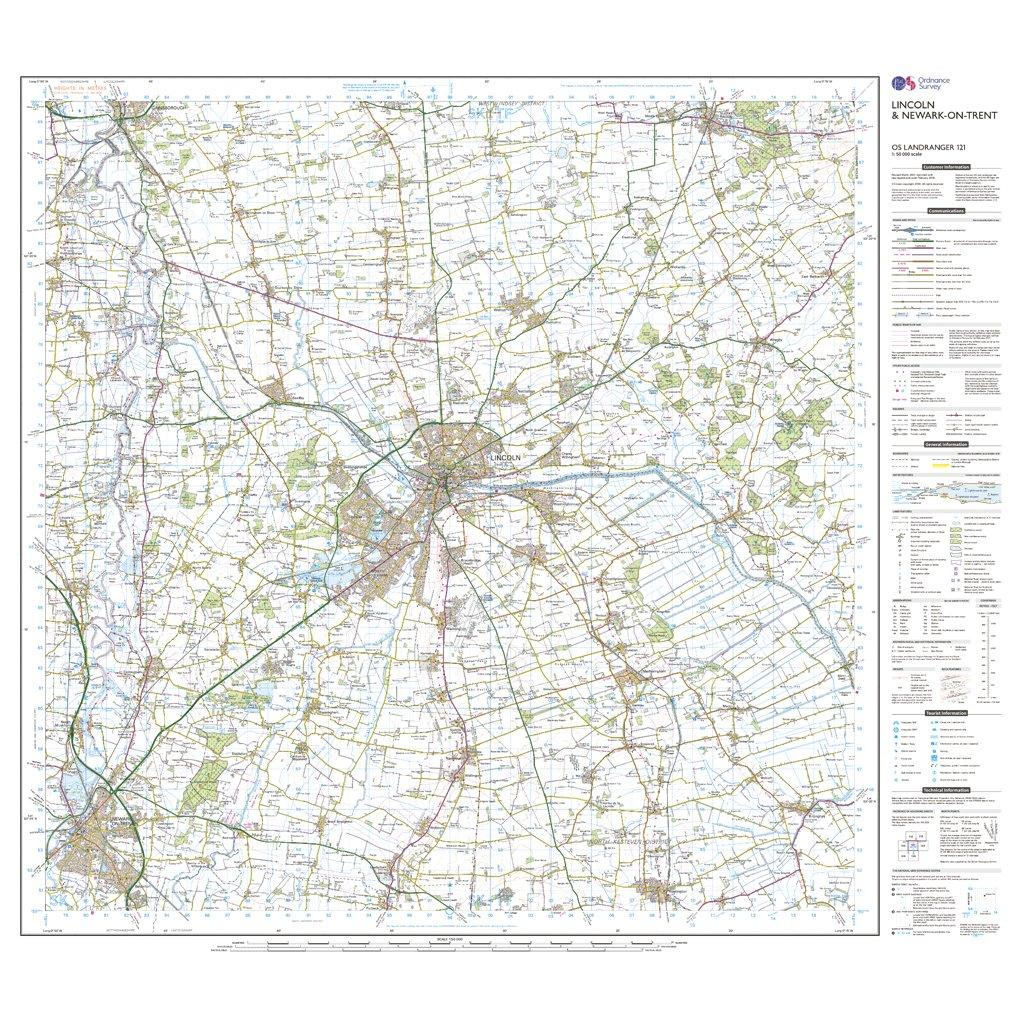 Landranger Active 121 Lincoln & Newark-on-Trent Map With Digital Version
