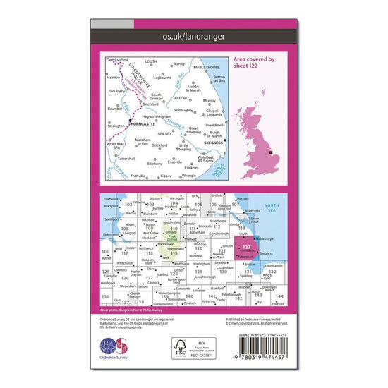 Landranger Active 122 Skegness & Horncastle Map With Digital Version