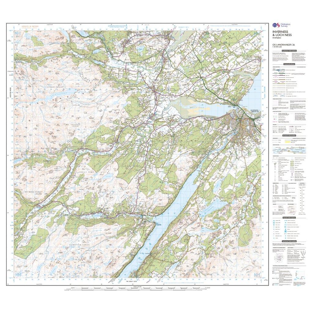 Landranger Active 26 Inverness & Loch Ness, Strathglass Map With Digital Version