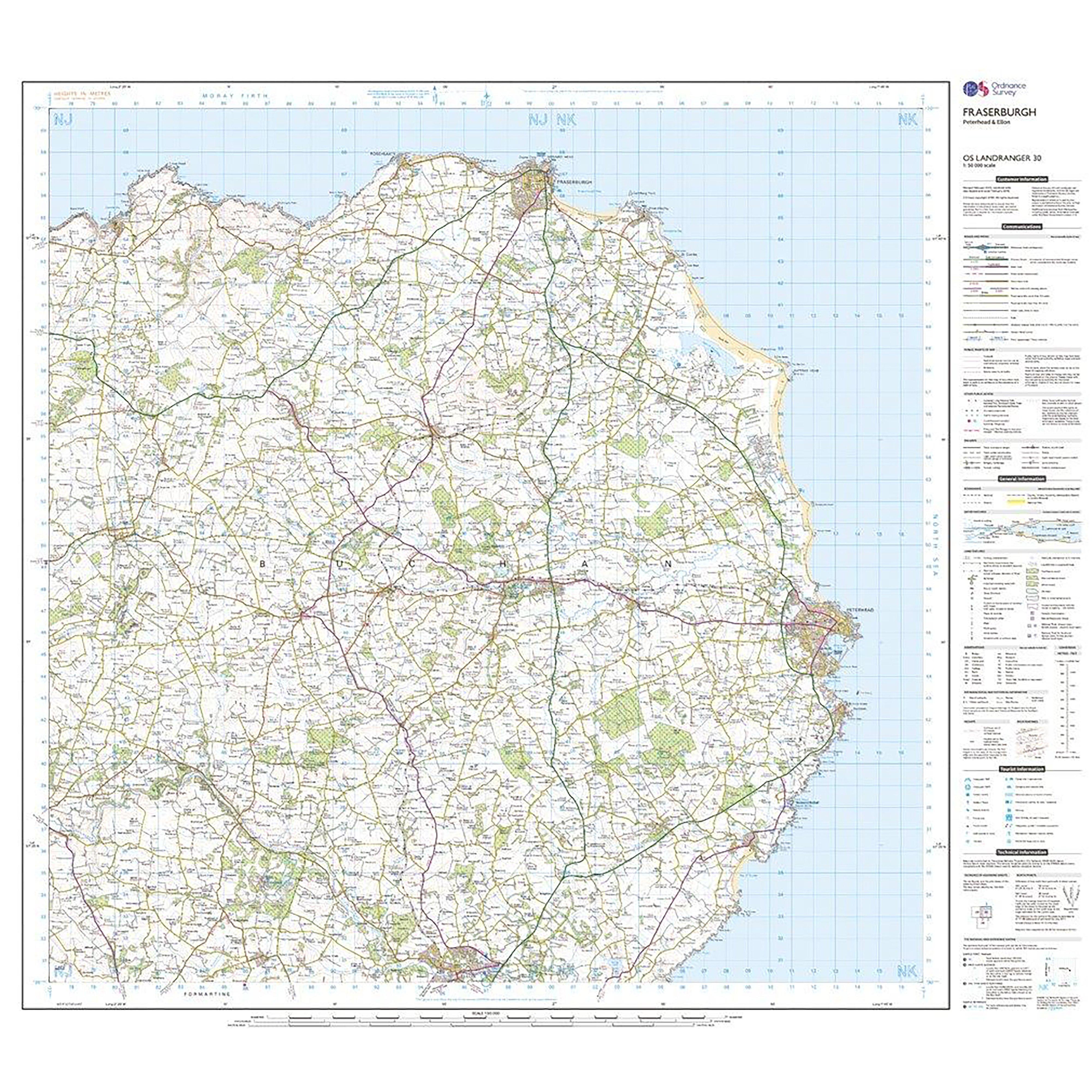 Landranger Active 30 Fraserburgh, Peterhead & Ellon Map With Digital Version
