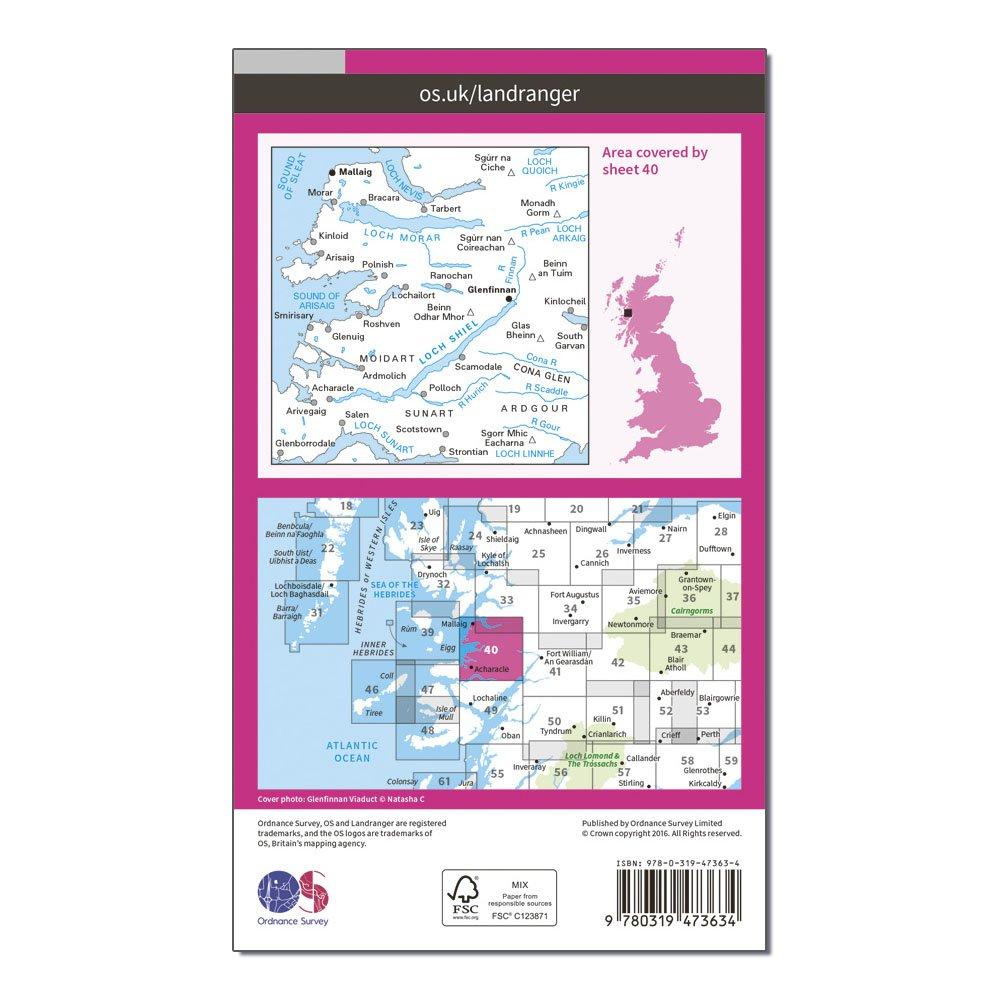 Landranger Active 40 Mallaig & Glenfinnan, Loch Shiel Map With Digital Version