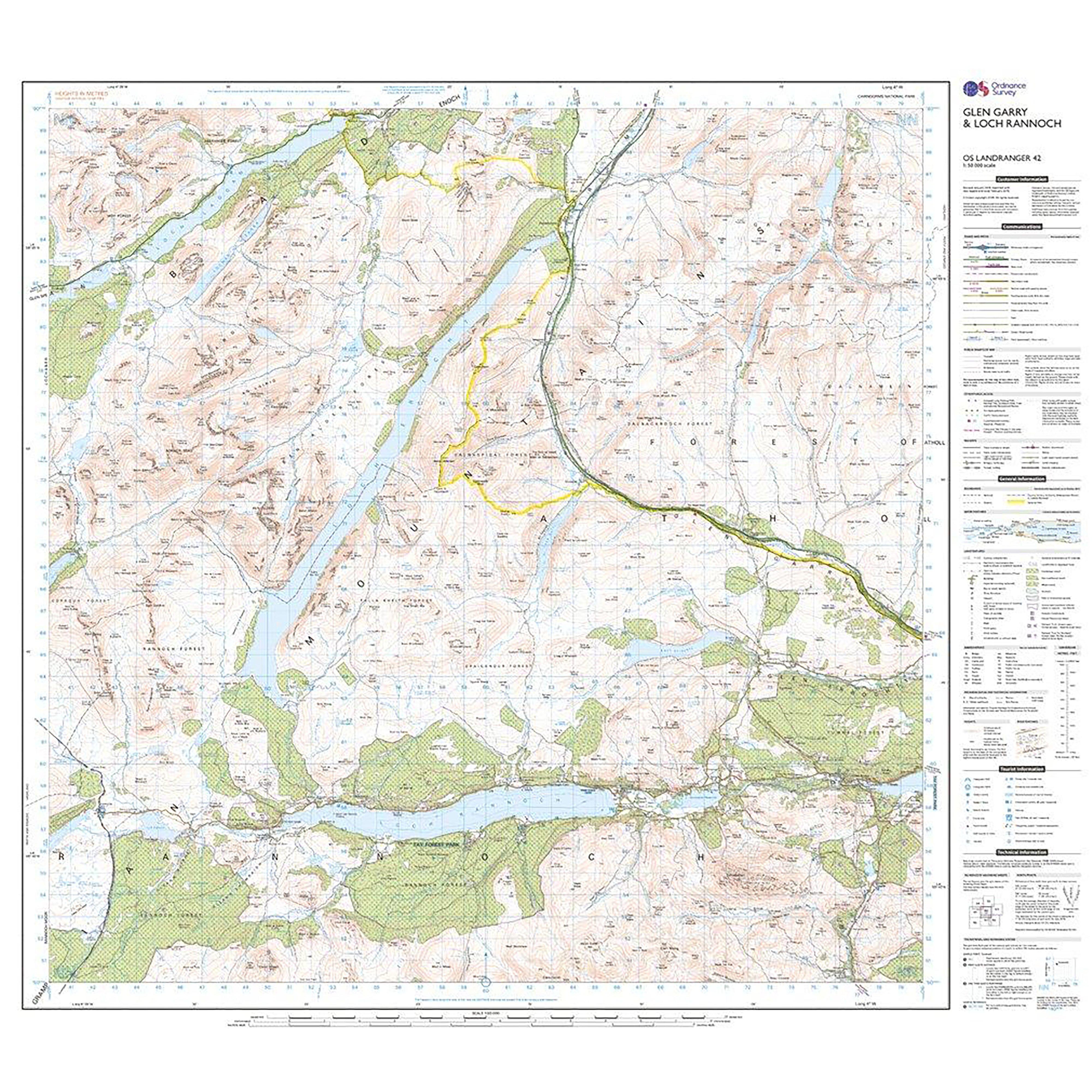Landranger Active 42 Glen Garry & Loch Rannoch Map With Digital Version