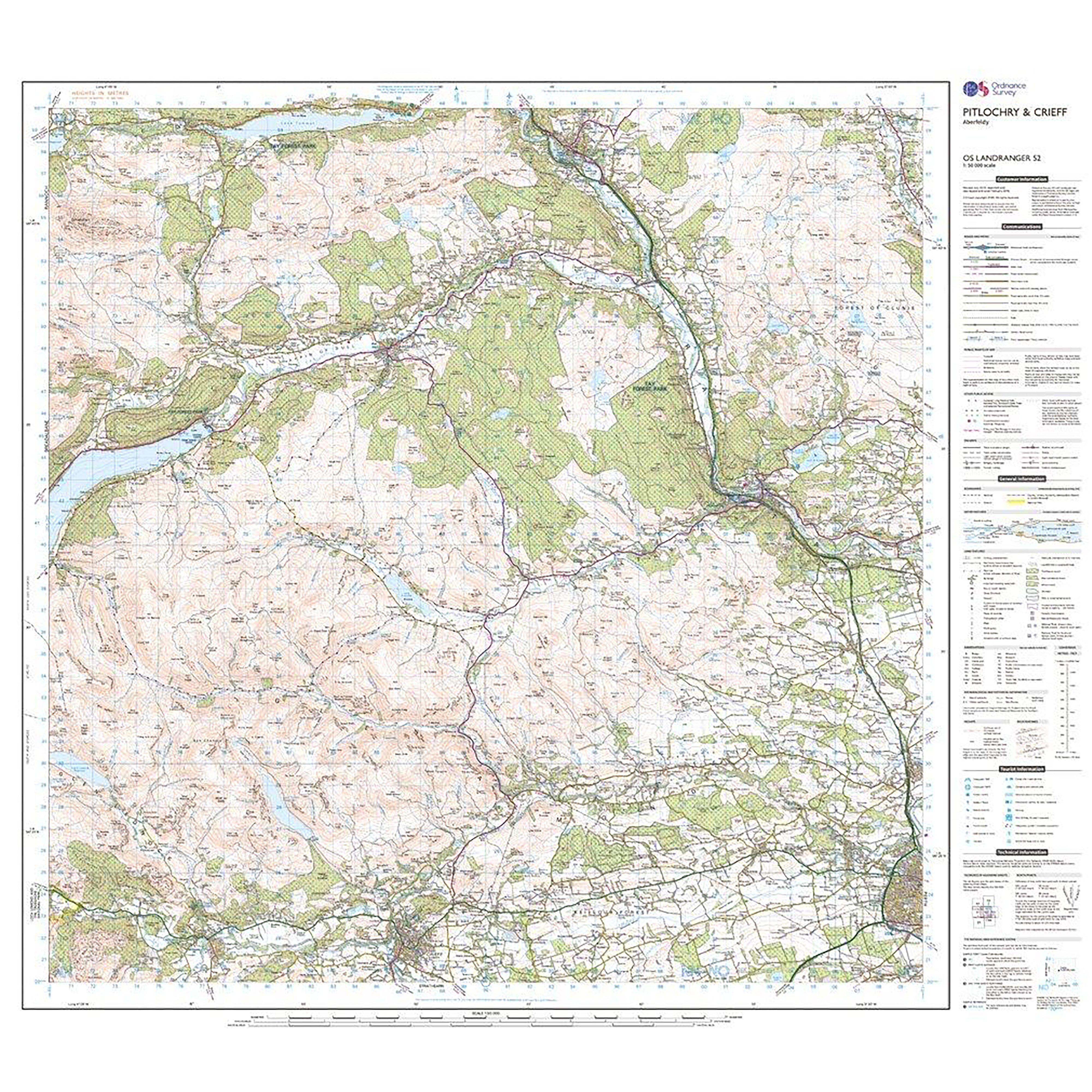Landranger Active 52 Pitlochry & Crieff Map With Digital Version
