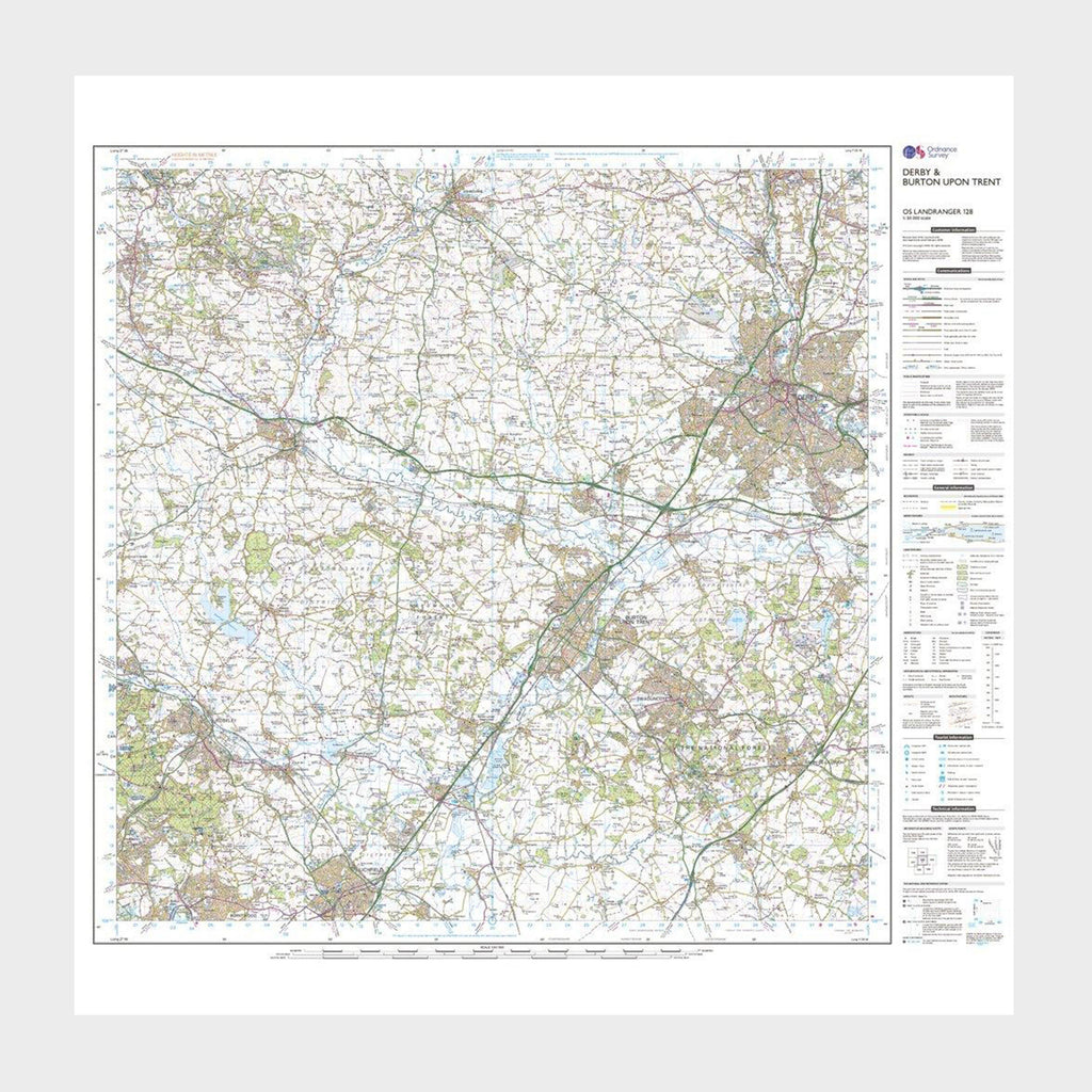 Landranger Active 128 Derby & Burton upon Trent Map With Digital Version