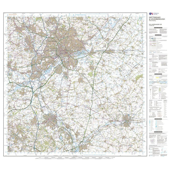 Landranger Active 129 Nottingham & Loughborough, Melton Mowbray Map With Digital Version