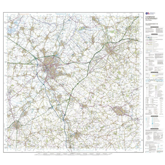 Landranger 154 Cambridge & Newmarket, Saffron Walden Map  With Digital Version
