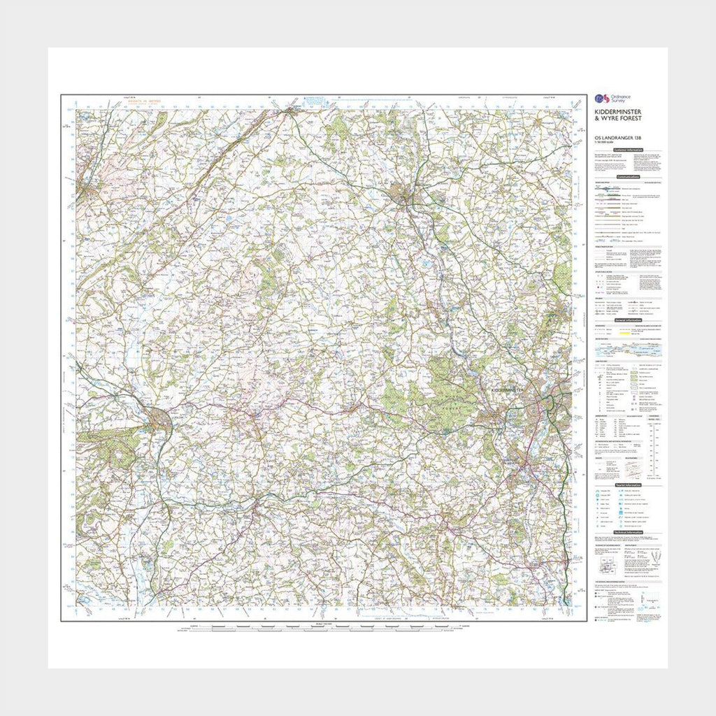 Landranger Active 138 Kidderminster & Wyre Forest Map With Digital Version