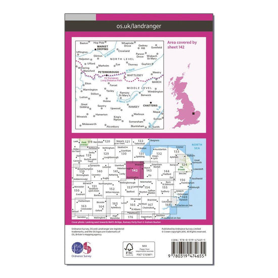 Landranger Active 142 Peterborough, Market Deeping & Chatteris Map With Digital Version