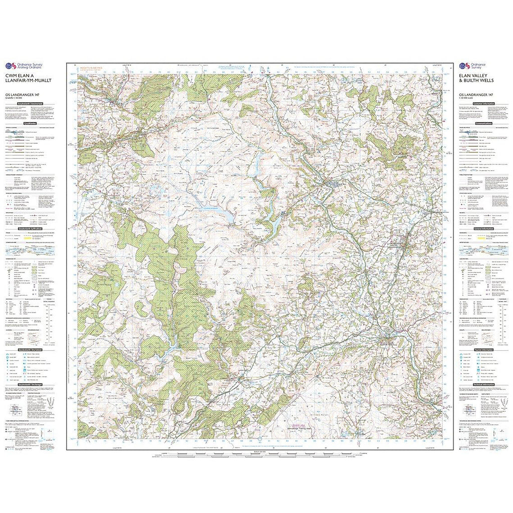Landranger Active 147 Elan Valley & Builth Wells Map With Digital Version