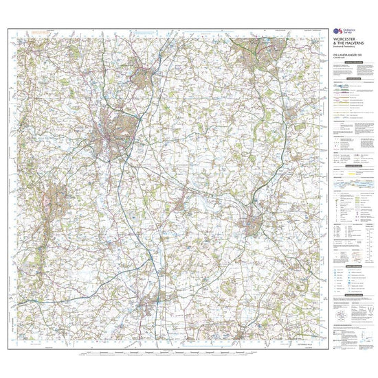 Landranger Active 150 Worcester & The Malverns, Evesham & Tewkesbury Map With Digital Version