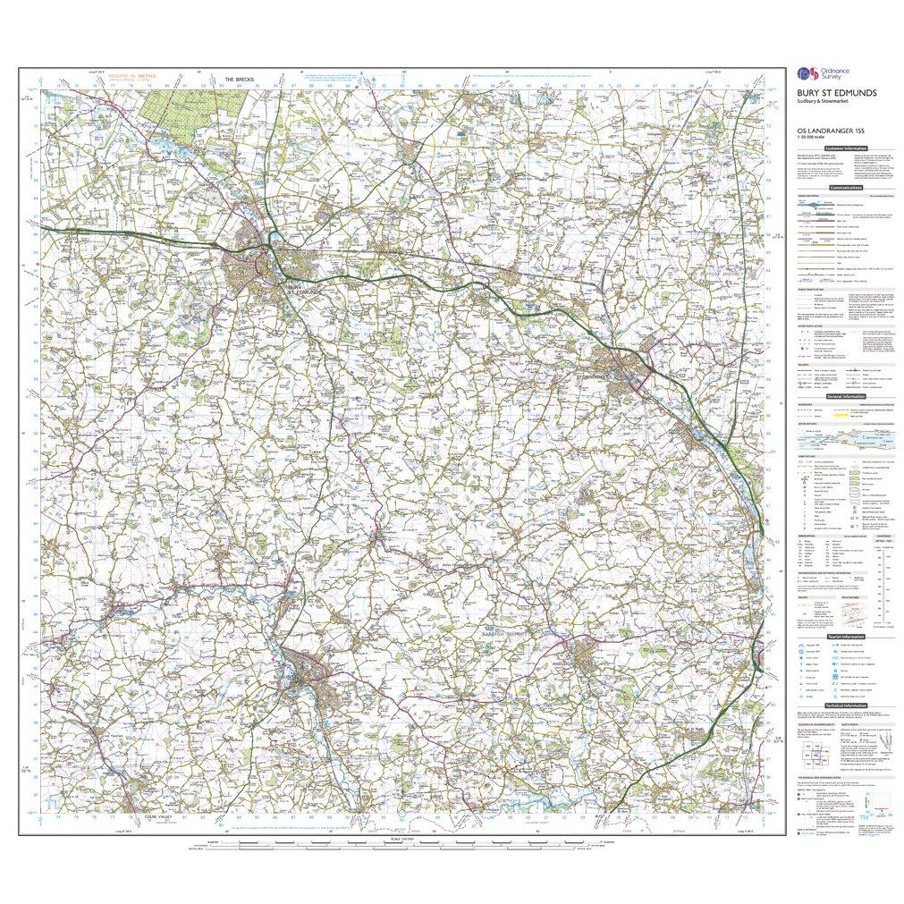 Landranger Active 155 Bury St Edmunds, Sudbury & Stowmarket Map With Digital Version