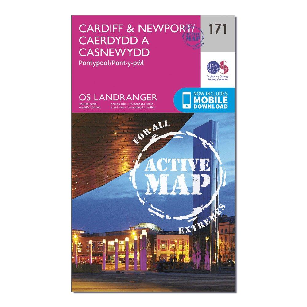 Landranger Active 171 Cardiff & Newport, Pontypool Map With Digital Version