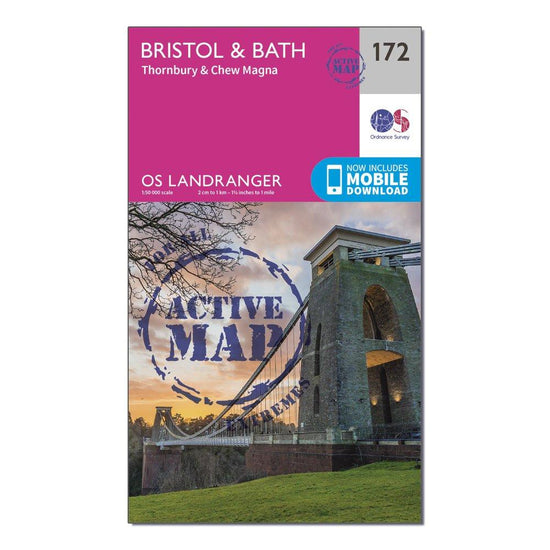 Landranger Active 172 Bristol & Bath, Thornbury & Chew Magna Map With Digital Version