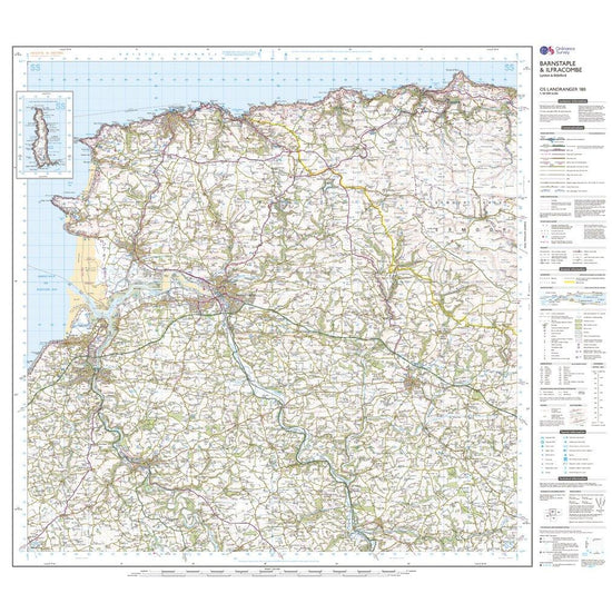 Landranger Active 180 Barnstaple & Ilfracombe, Lynton & Bideford Map With Digital Version