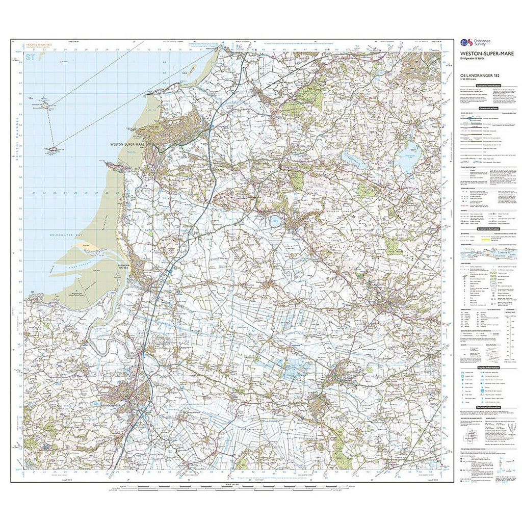 Landranger Active 182 Weston-super-Mare, Bridgwater & Wells Map With Digital Version