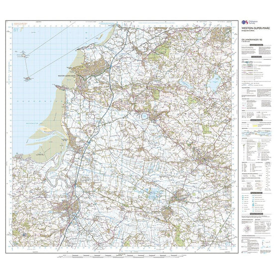 Landranger Active 182 Weston-super-Mare, Bridgwater & Wells Map With Digital Version