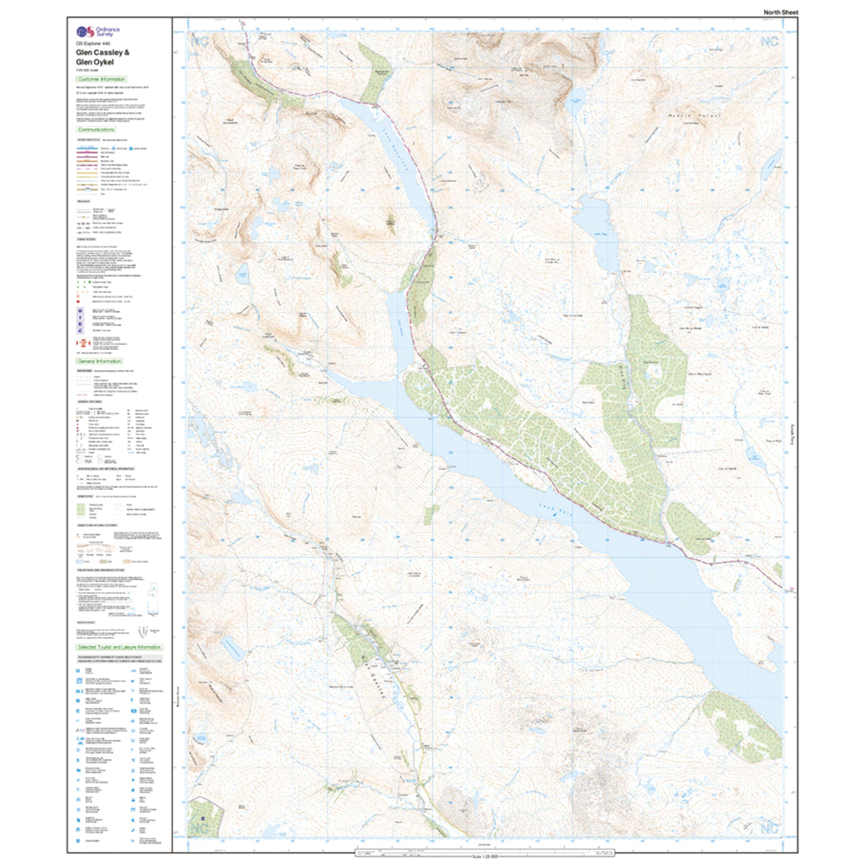 Explorer 440 Glen Cassley & Glen Oykel Map With Digital Version