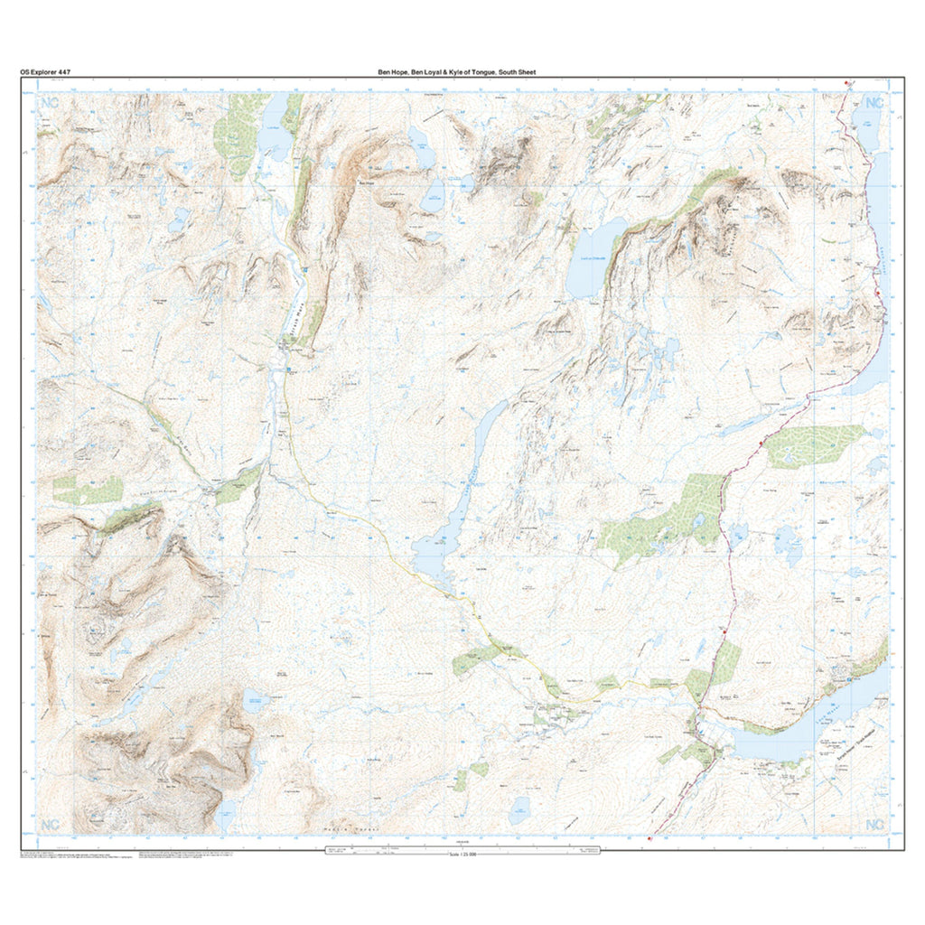 Explorer 447 Ben Hope, Ben Loyal & Kyle of Tongue Map With Digital Version