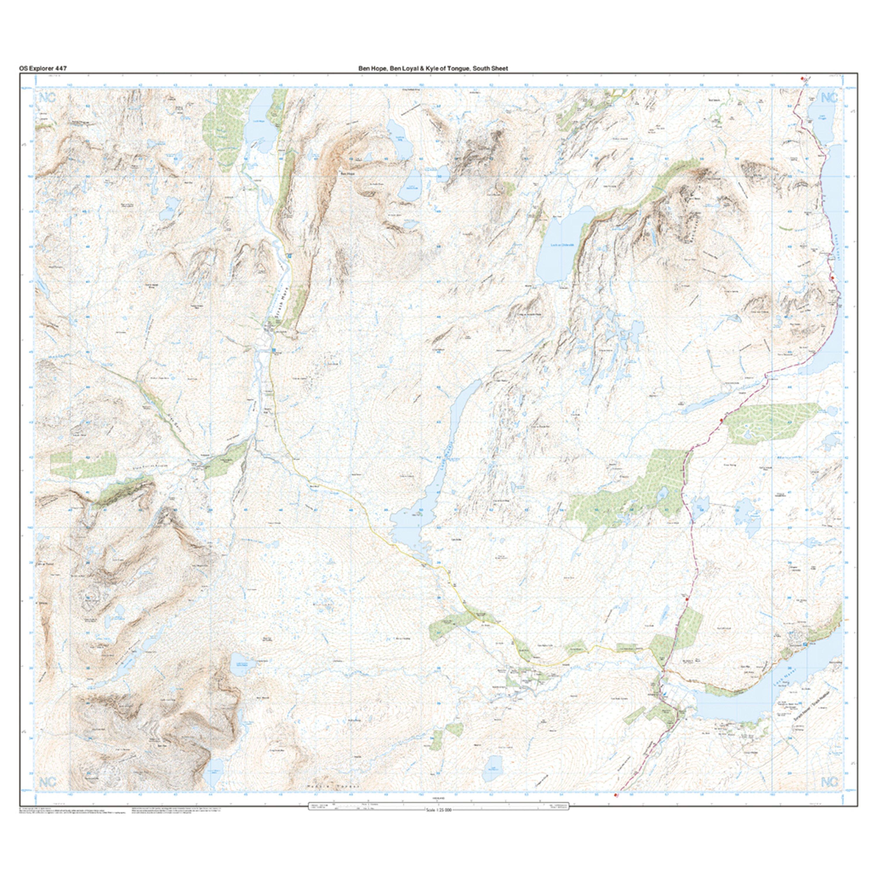 Explorer 447 Ben Hope, Ben Loyal & Kyle of Tongue Map With Digital Version