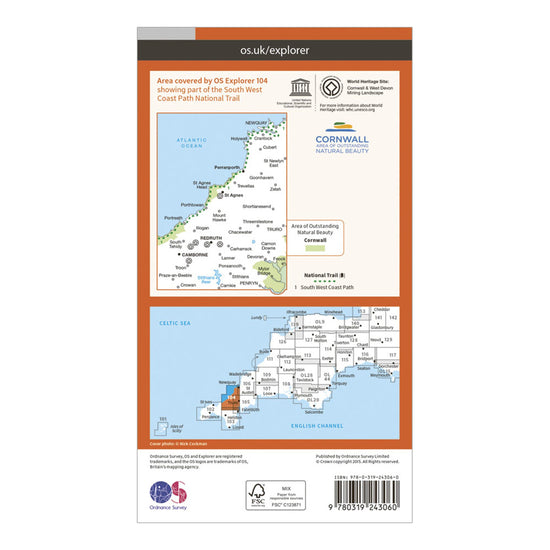 Explorer 104 Redruth & St Agnes Map With Digital Version