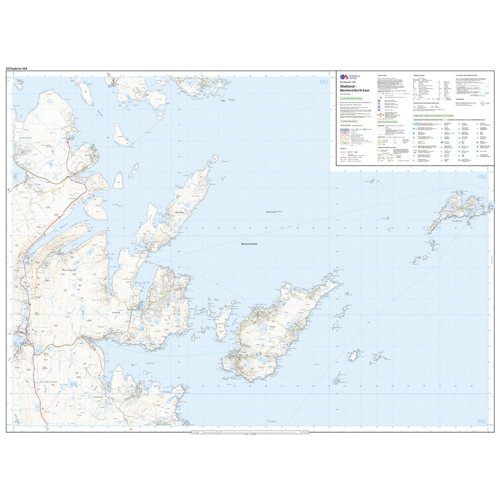 Explorer 468 Shetland – Mainland North East Map With Digital Version
