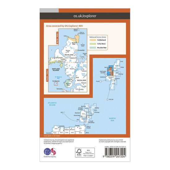 Explorer 469 Shetland – Mainland North West Map With Digital Version