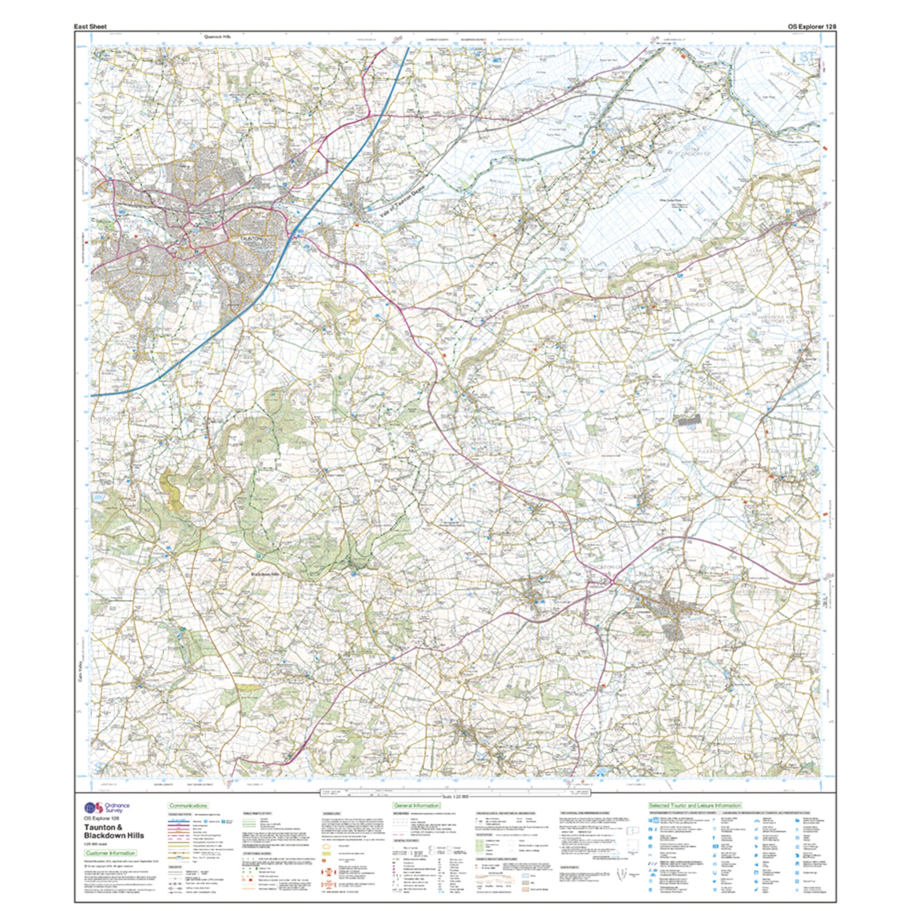 Explorer 128 Taunton & Blackdown Hills Map With Digital Version