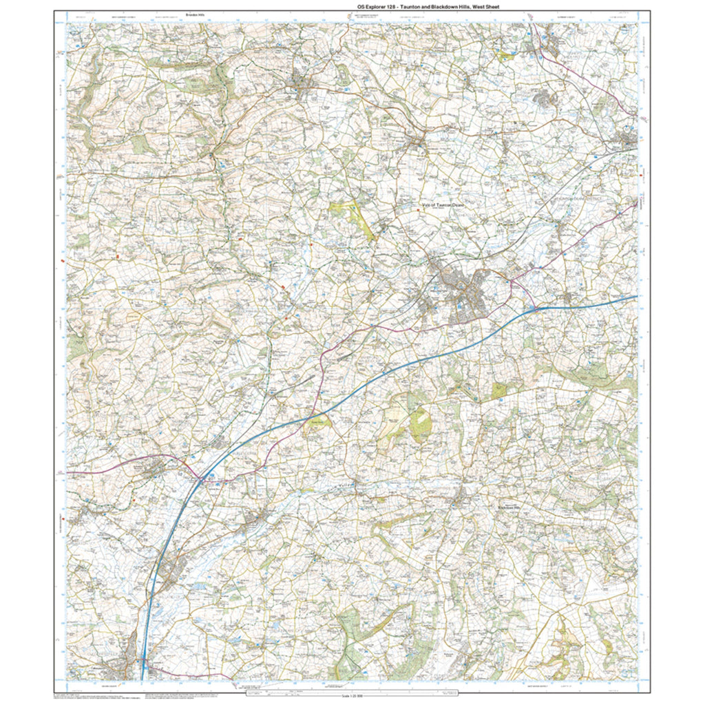Explorer 128 Taunton & Blackdown Hills Map With Digital Version