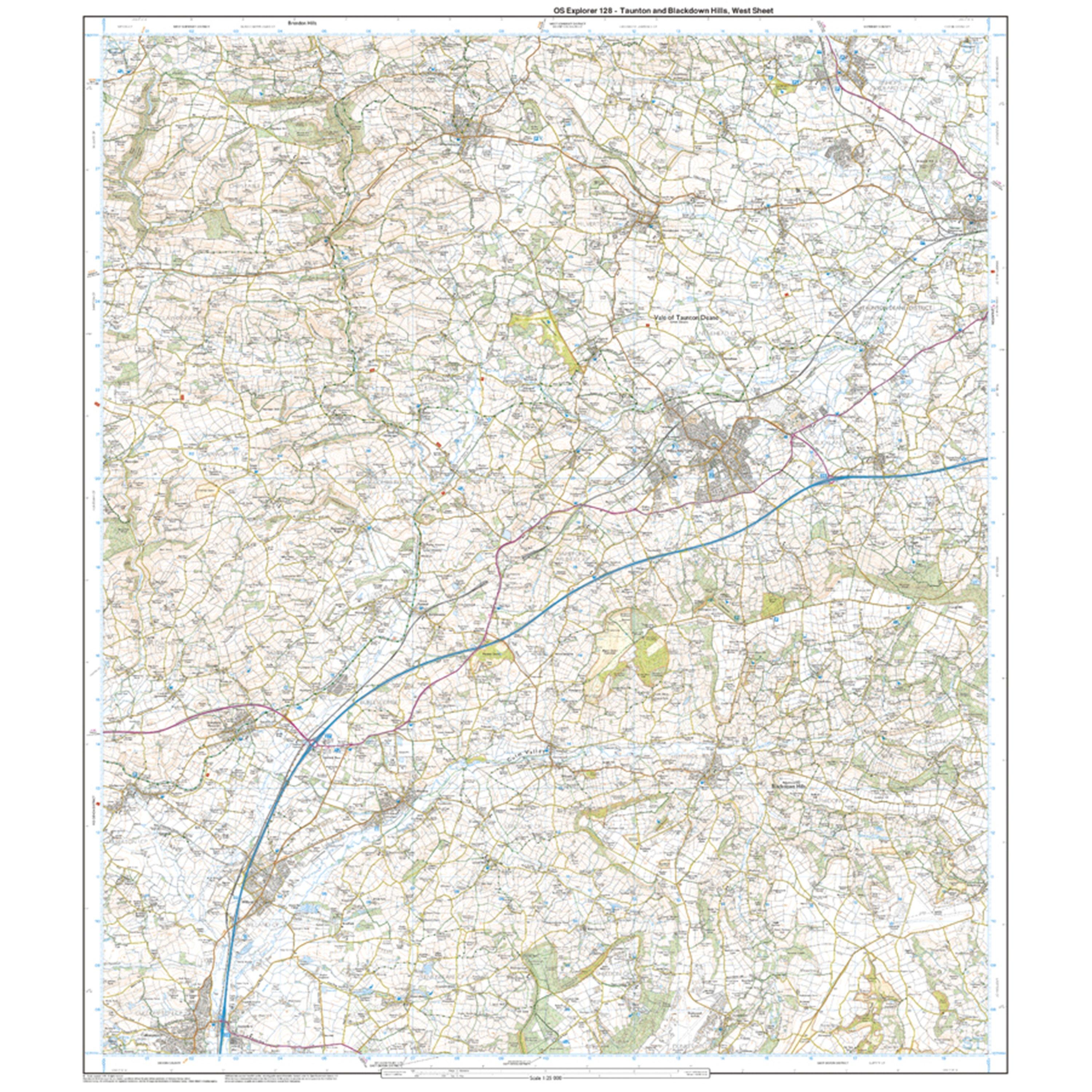 Explorer 128 Taunton & Blackdown Hills Map With Digital Version